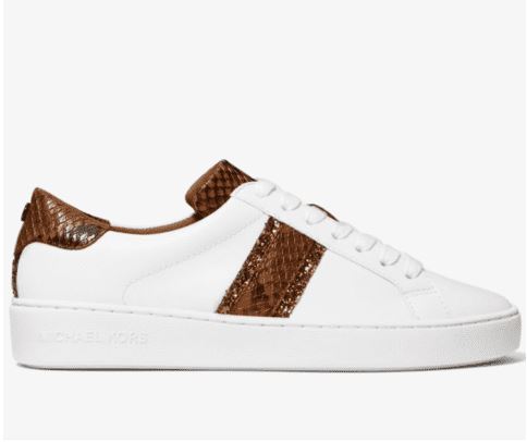 michael michael kors irving crocodile embossed leather sneaker