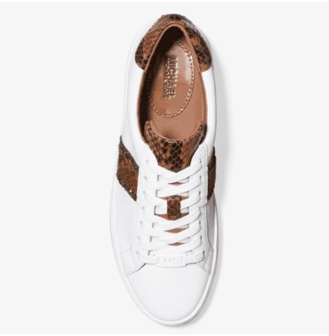 irving crocodile embossed leather sneaker