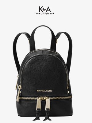 Ba lô Michael Kors Rhea Mini Black Leather Backpack