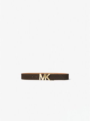 Dây Nịt Nữ Michael Kors Reversible Brown Logo and Leather Waist Belt