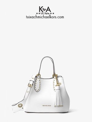 Túi xách Michael Kors màu trắng từ Mỹ Brooklyn Small Leather Satchel