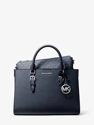 Túi Michael Kors 35R4SCFS2L Charlotte Bag Md 3in1 Satchel Leather Navy