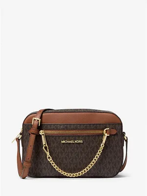 Túi Xách Michael Kors Màu Nâu Đeo Chéo 35S1GTTC9B Jet Set Large Logo Crossbody Bag