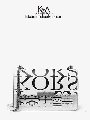 Túi xách Michael Kors Jade Large Newsprint Logo Leather Crossbody Bag​​​​​​​