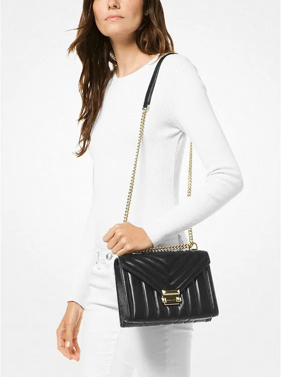 Whitney Large Logo and Leather Convertible Shoulder Bag  Michael Kors