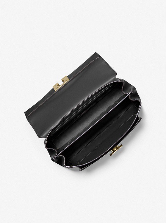 Túi Michael Kors đeo chéo size trung màu đen 35T0GXPL2O Lita Medium Leather Crossbody Bag