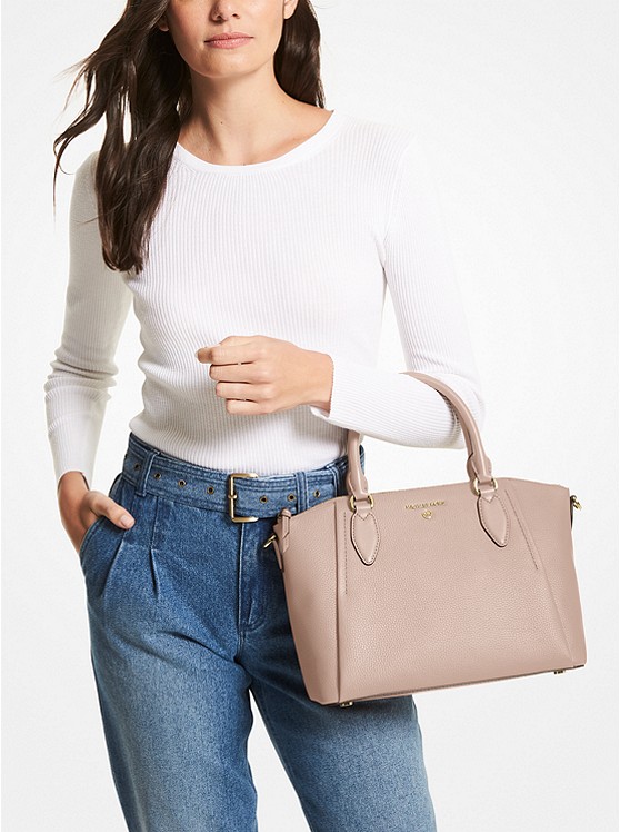 Túi Michael Kors đeo chéo màu hồng size lớn 30F1G4SS2L Sienna Crossbody  Soft Pink Large Satchel