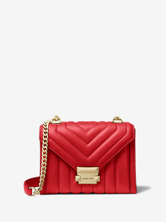 Túi xách Michael Kors mini màu đỏ 30F8GXIL1T Whitney Mini Quilted Shoulder Bag
