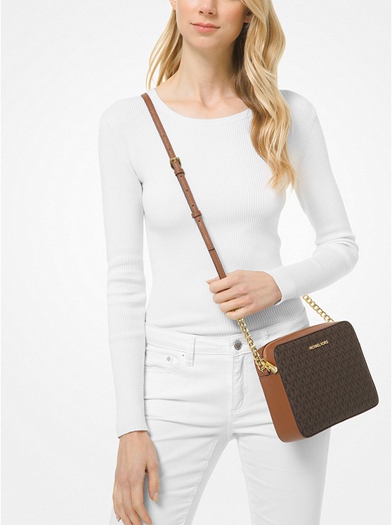 Túi Xách Michael Kors Màu Nâu Đeo Chéo 35F8GTTC3B Jet Set Item LG EW  Crossbody