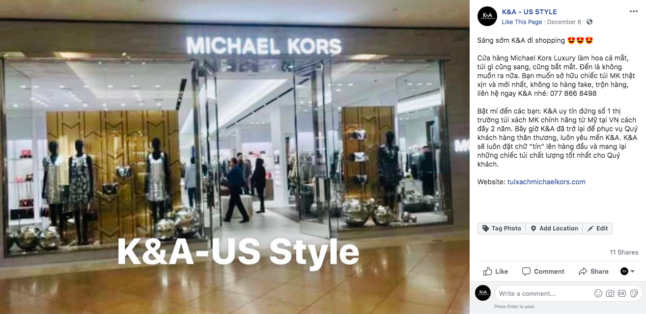 K&A; - Chuyên túi xách Michael Kors hàng hiệu chính hãng từ Mỹ