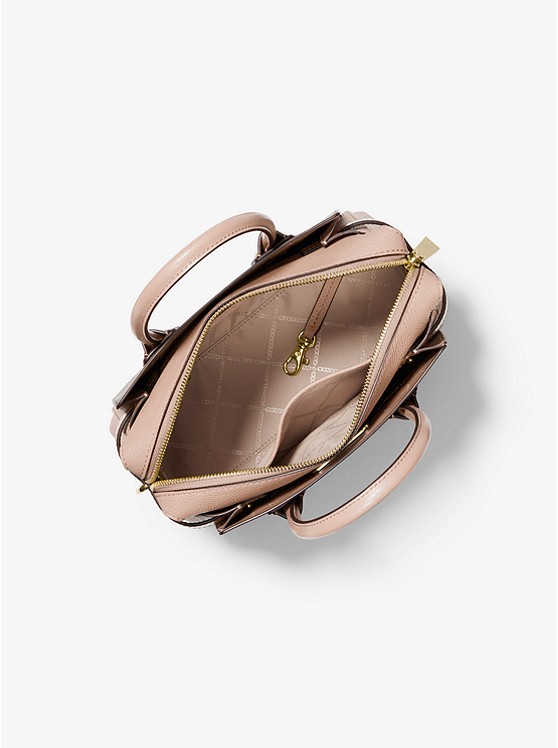 Túi xách Michael Kors hàng hiệu cao cấp Mercer Belted Small Satchel Leather  Brown Soft Pink