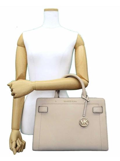 rayne medium saffiano leather satchel bisque