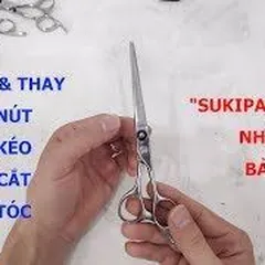 Technique for sharpening barber scissors and repair for button Japanese Sukipassion scissors