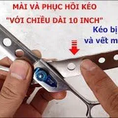 Sharpen 10 inch scissors with Mark'J high-tech machine