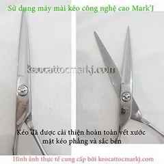 Sharpening cutting scissors extremely sharp without leaving scratches on the scissors