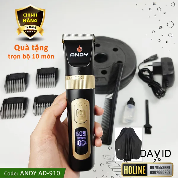 Tông đơ cắt tóc Andy AD-910 turbo với 4 cấp độ điều chỉnh