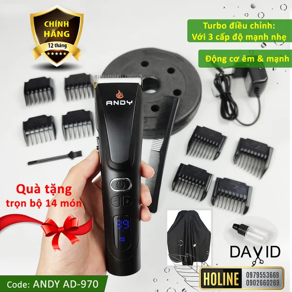 Tông đơ cắt tóc Andy AD-970 động cơ siêu mạnh