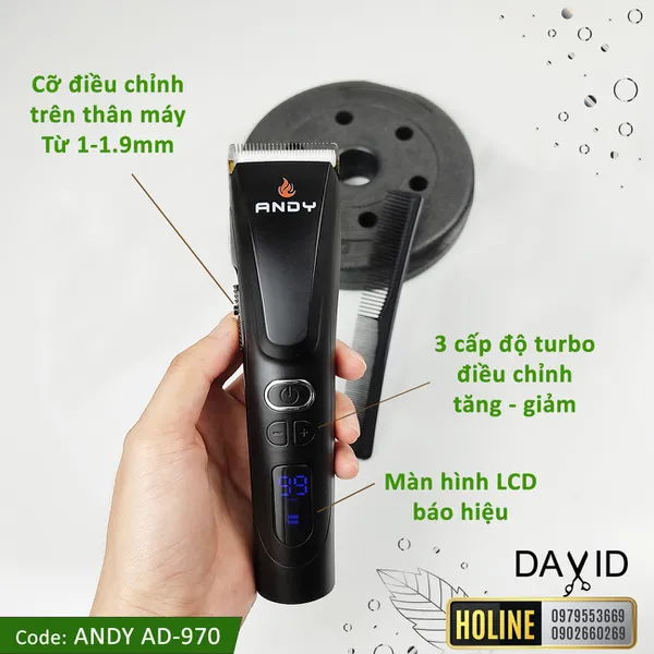Tông đơ cắt tóc Andy AD-970 động cơ siêu mạnh