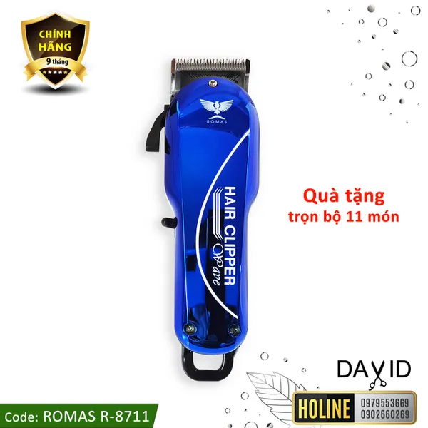 Tông đơ cắt tóc Romas R8711 - Blue