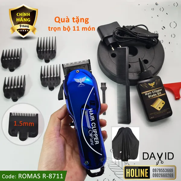 Tông đơ cắt tóc Romas R8711 - Blue