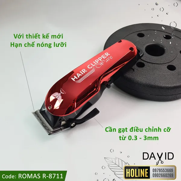 Tông đơ cắt tóc Romas R8711 - Red
