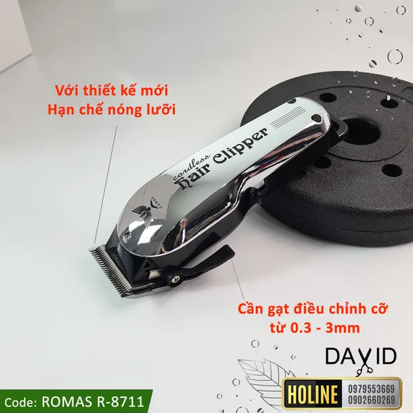 Tông đơ cắt tóc Romas R8711 - Silver