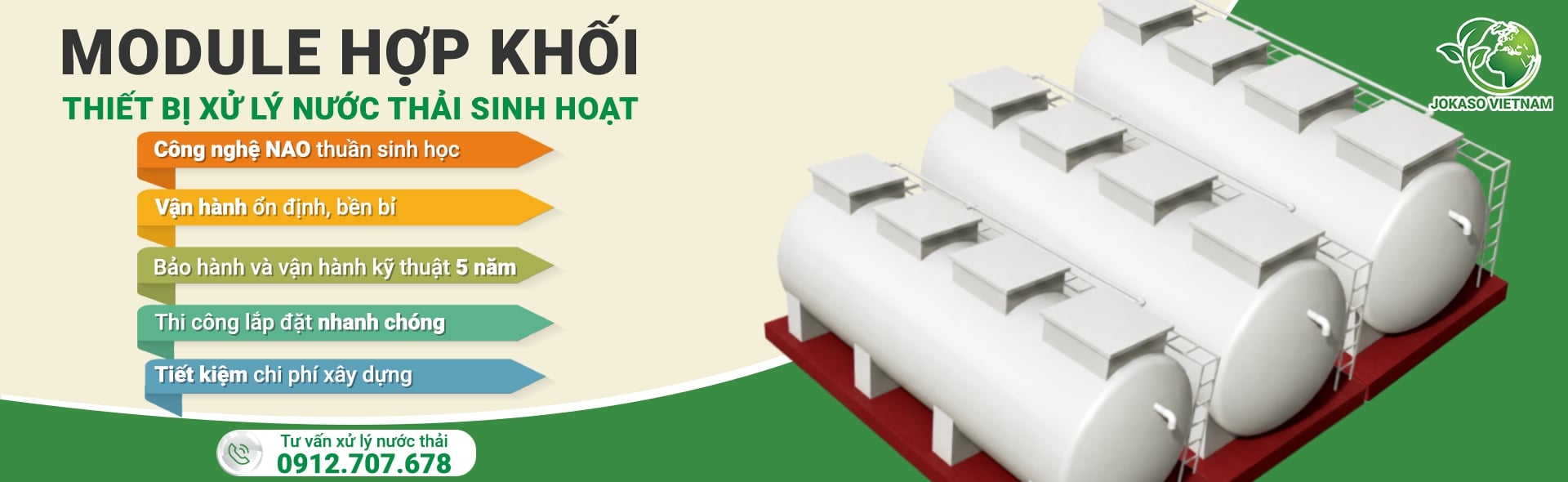Module hợp khối thiết bị xử lý nước thải sinh hoạt 