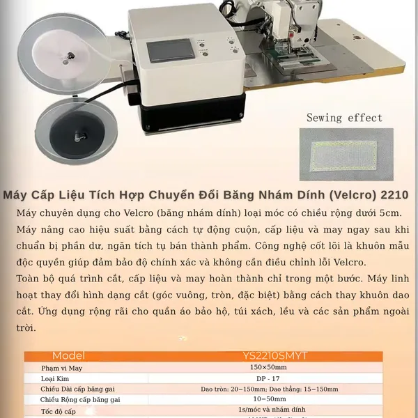 Máy May Băng gai Tự Động 2210: Giải Pháp Cấp Liệu Tích Hợp Tối Ưu Năng Suất May Mặc