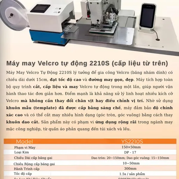 Máy May Băng Gai Tự Động 2210S (Cấp Liệu Từ Trên): Giải Pháp Tối Ưu Hóa Quy Trình May Công Nghiệp