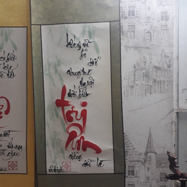 Liễn thư pháp 30x80 cm chữ TRI ÂM