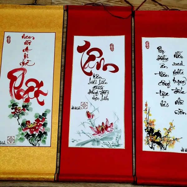 Liễn thư pháp chữ Phật Tâm