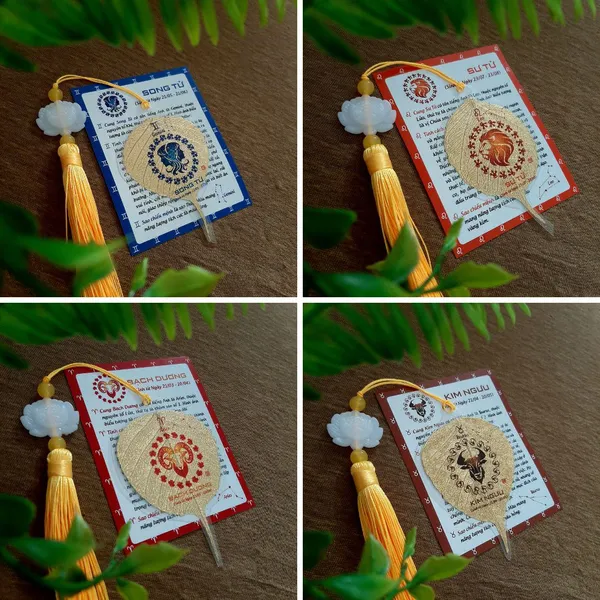 Lá bồ đề dát vàng cung MA KẾT  thuộc 12 cung hoàng đạo thể hiện tính cách qua ngày sinh kèm giải thích ốp lưng treo xe