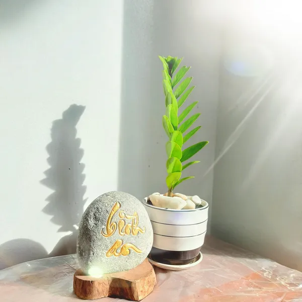 Đá thư pháp chữ Bình An