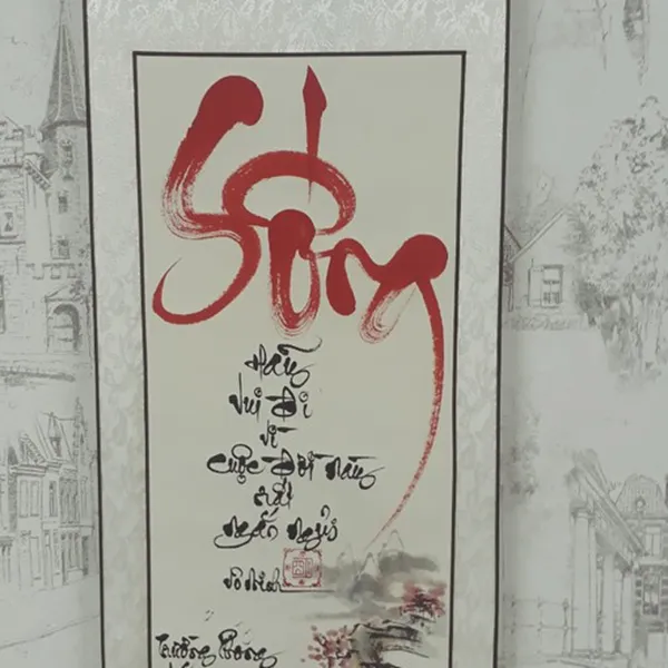 Liễn thư pháp 30x80 cm chữ SỐNG