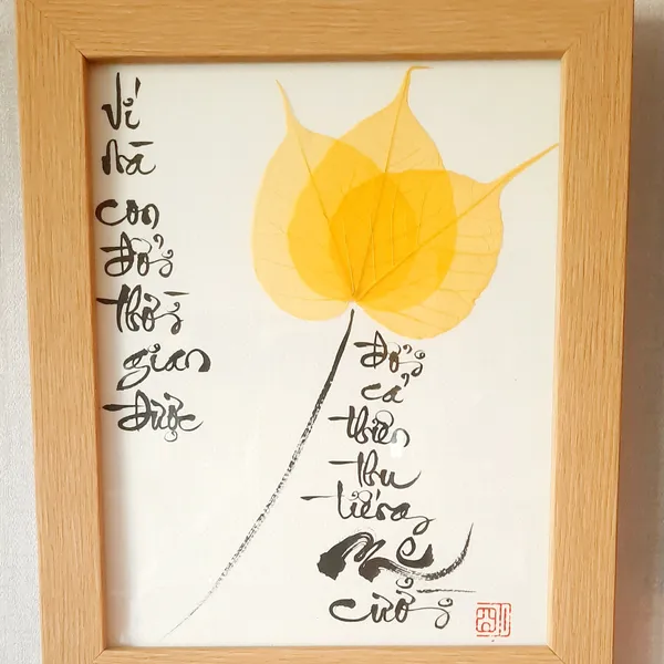 Thư pháp lá bồ đề MẸ