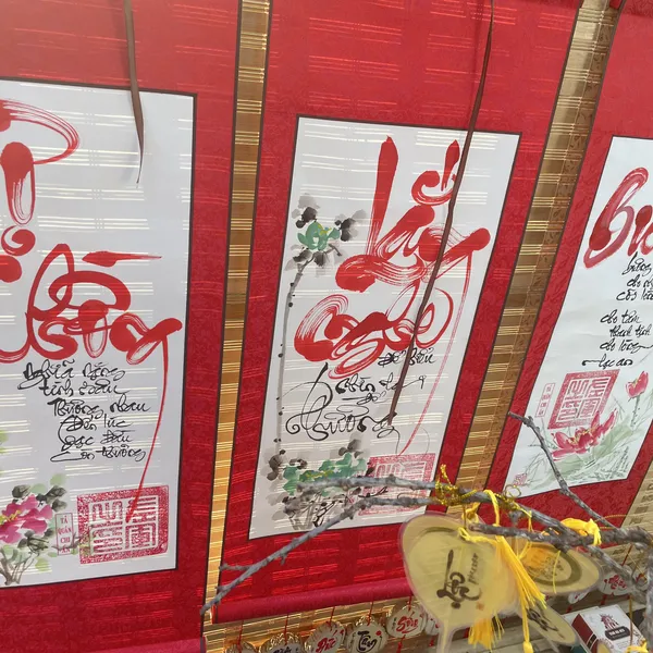 Liễn thư pháp 30x80 cm chữ LẮNG NGHE