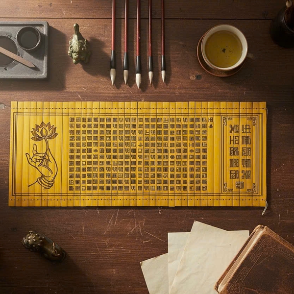 Sách thẻ tre Bát Nhã Tâm Kinh 24x60 cm 