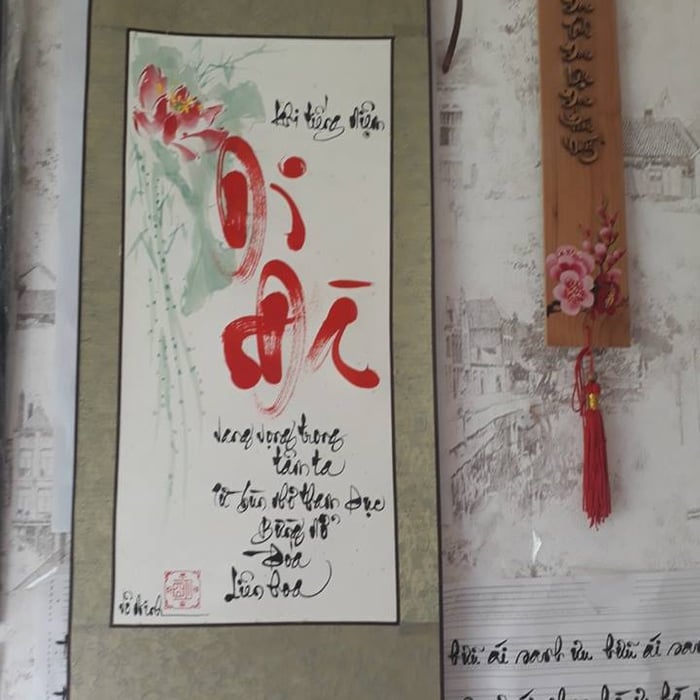 Liễn thư pháp 30x80 cm chữ DI ĐÀ