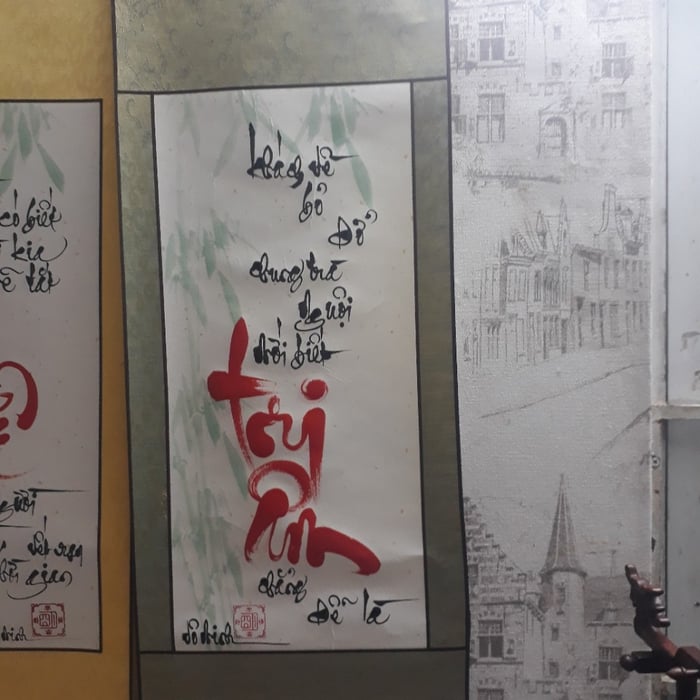 Liễn thư pháp 30x80 cm chữ TRI ÂM