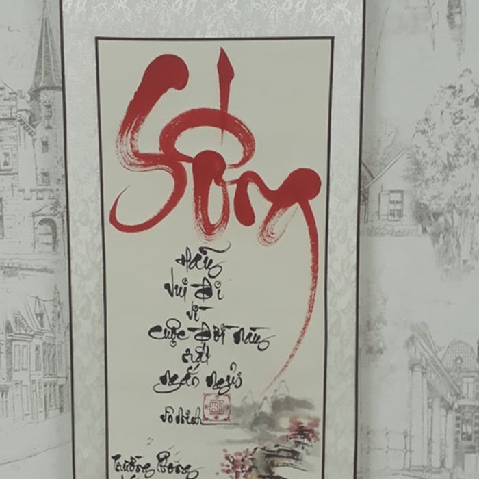 Liễn thư pháp 30x80 cm chữ SỐNG