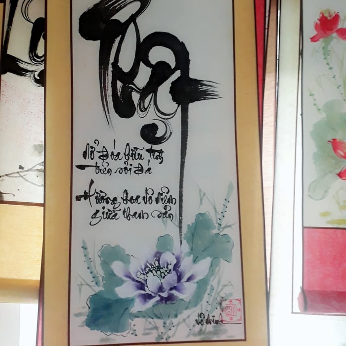 Liễn thư pháp 30x80 cm chữ PHẬT 2