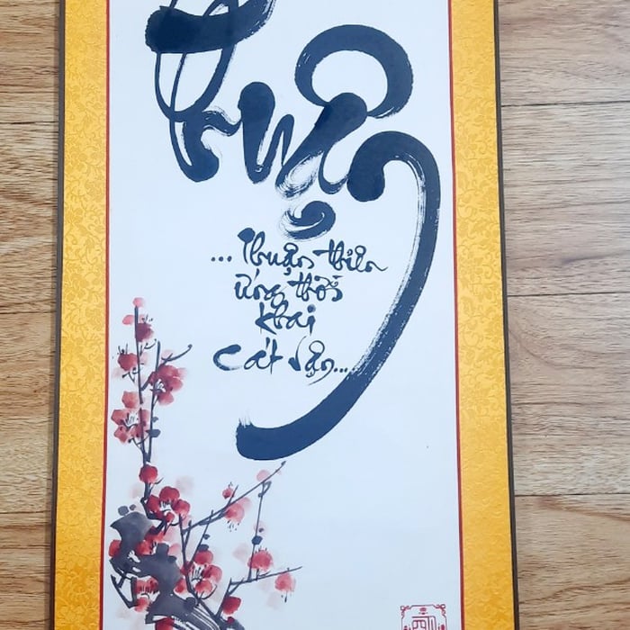 Liễn thư pháp 30x80 cm chữ THUẬN