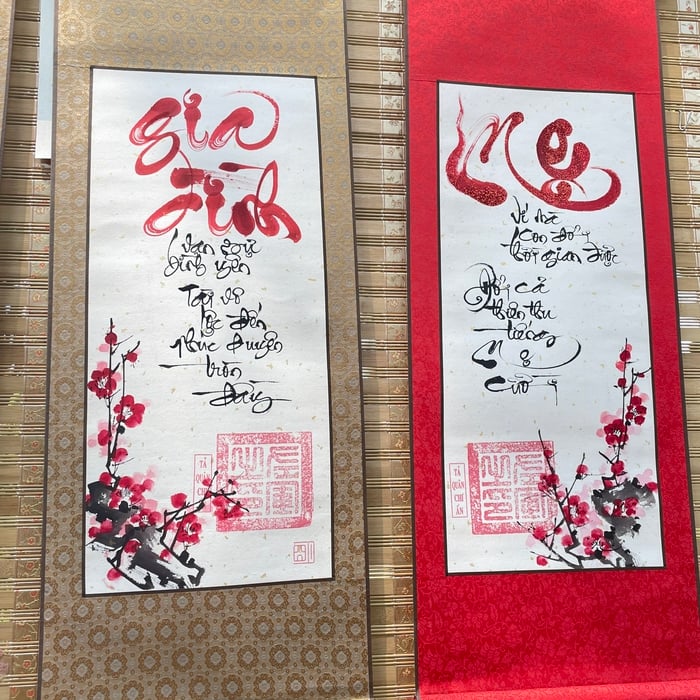 Liễn thư pháp 30x80 cm chữ MẸ