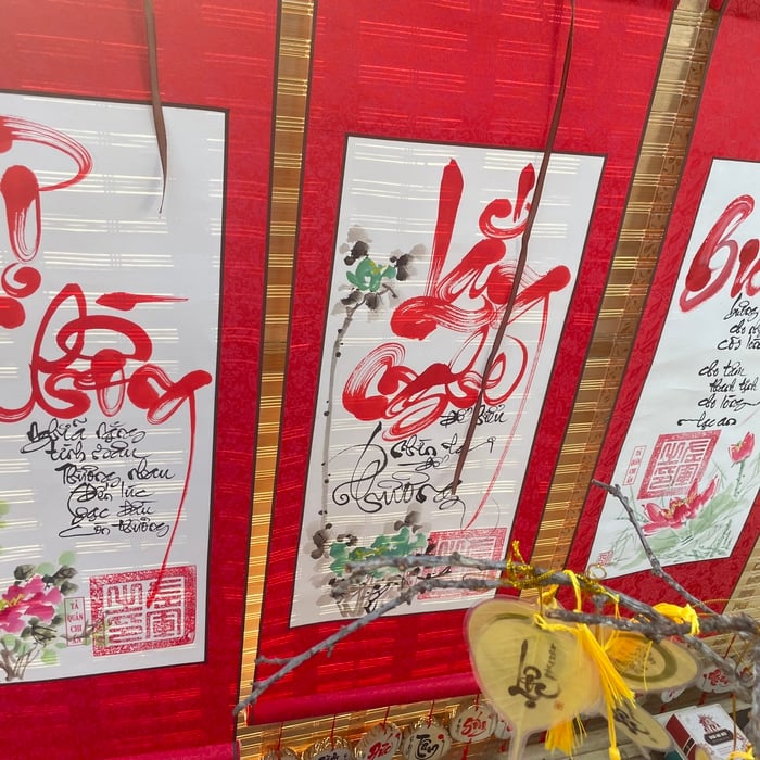 Liễn thư pháp 30x80 cm chữ LẮNG NGHE