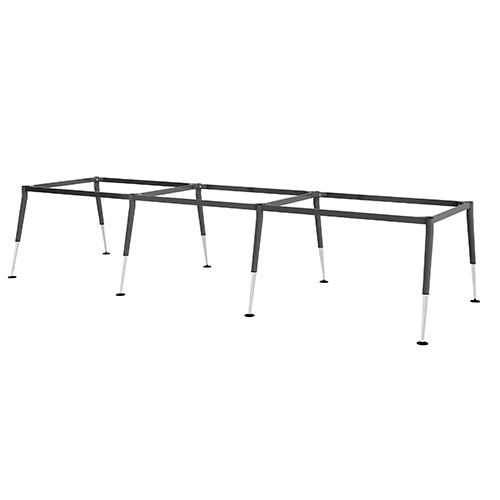 Khung bàn sắt 6 chỗ ngồi chân sắt cone 2 tầng - C6CO2-3612