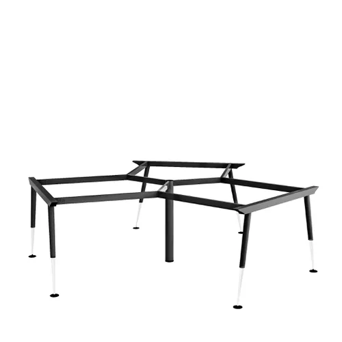 Khung bàn sắt bàn cụm 3 góc chân cone 2 tầng chữ A C3CA2-2323 