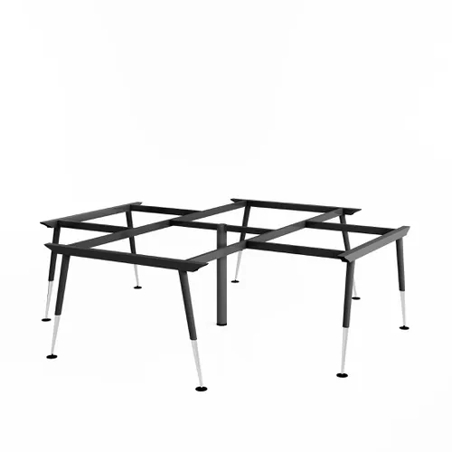 Khung bàn sắt bàn cụm 4 góc chân cone 2 tầng chữ A C4CA-2424