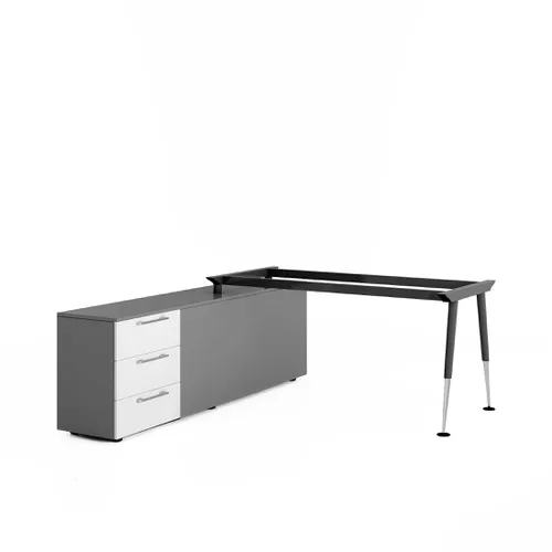 Khung bàn sắt Giám đốc chân sắt Cone 2 tầng chữ A - GĐCA2-168