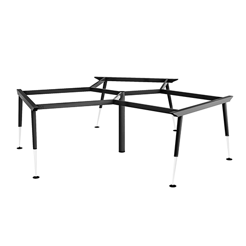 Khung bàn sắt bàn cụm 3 góc chân cone 2 tầng chữ A C3CA2-2323 