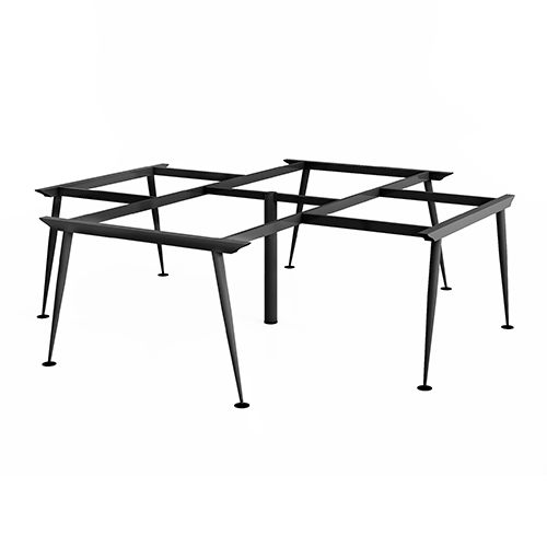 Khung bàn sắt bàn cụm 4 góc chân cone 1 tầng chữ A C3CA-2424